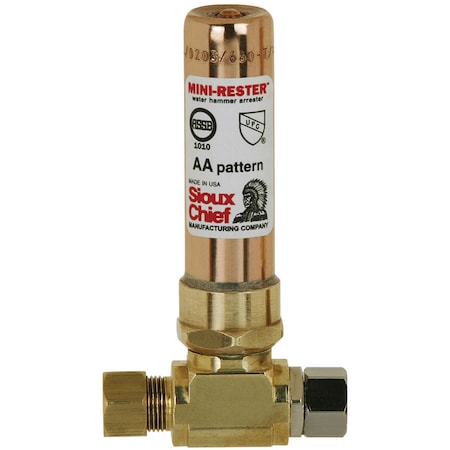 Sioux Chief Sioux Chief MiniRester 3/8 in. Compression X 3/8 in. D Compression Copper Water Hammer Arrester 1 pk 660-GTR1